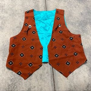 Vintage handmade western cowboy style vest L/XL?